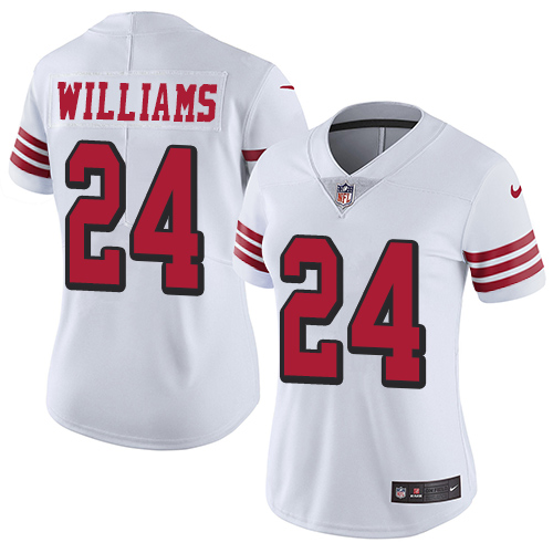 San Francisco 49ers Limited White Women K Waun Williams NFL Jersey #24 Rush Vapor Untouchable->women nfl jersey->Women Jersey